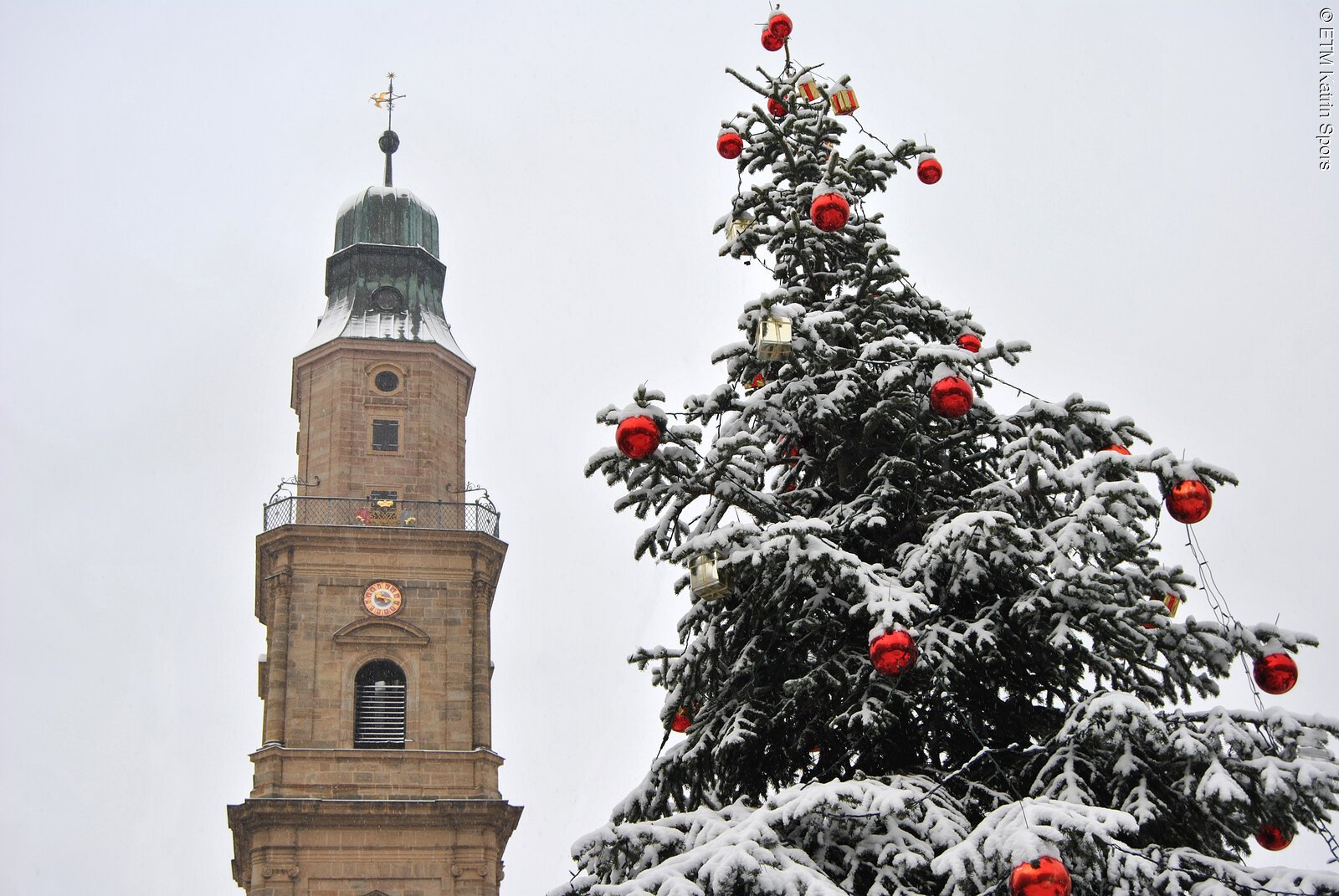 Weihnachtsbaum am Hugenottenplatz