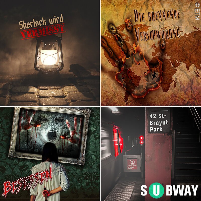 Verschiede Escape-Zimmer, Sherlock Homes, Bessessebm -subway, die brennende Verschw&ouml;rung