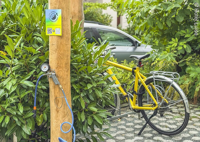 Fahrrad Abstellbereich beim Hotel Luise