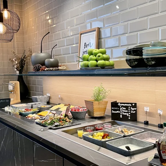 Zeitwohnhaus Frühstücksbereich Zeitwohnhaus Frühstücksbereich mit Buffet