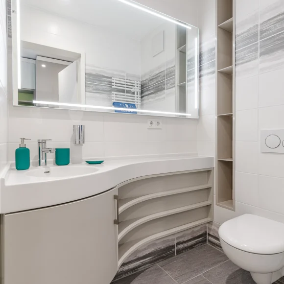 Badezimmer Badezimmer mit Waschbecken im Brucklyn Appartementhaus