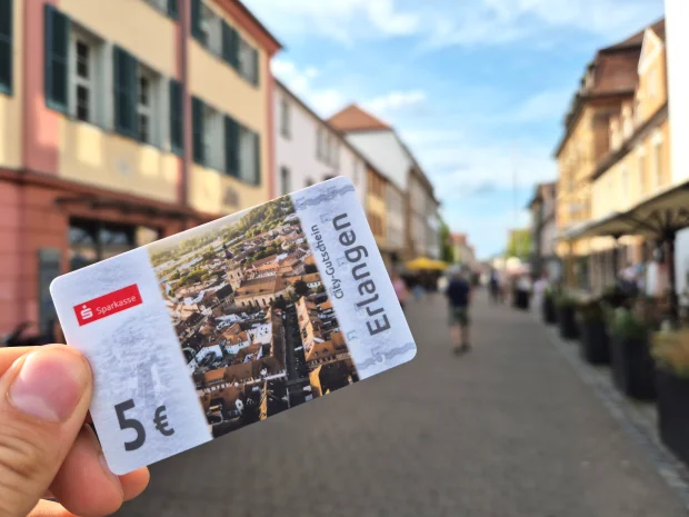Der fünf Euro City-Gutschein Erlangen